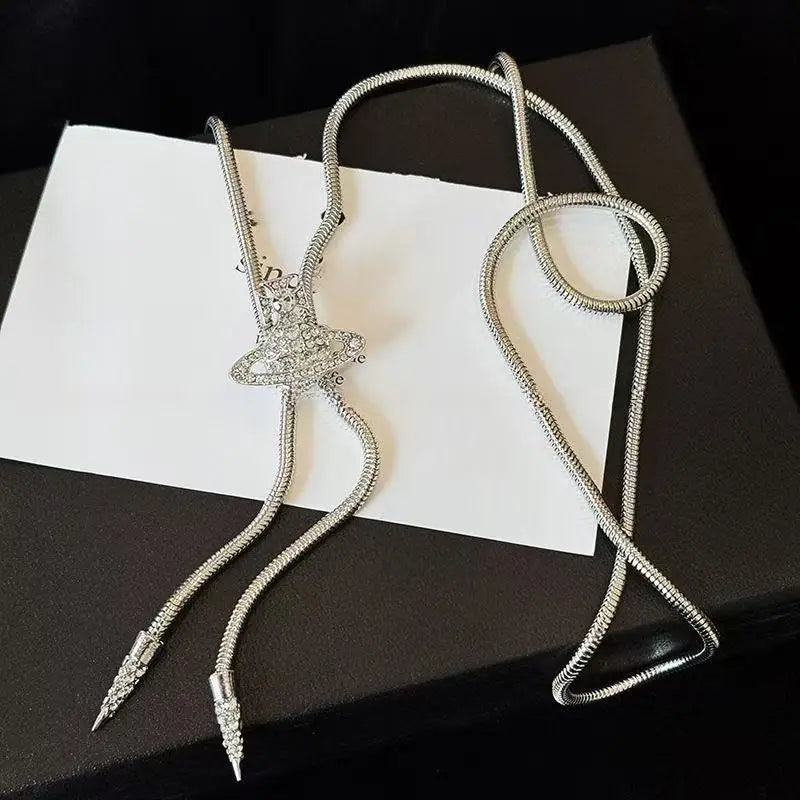 Diamond Saturn Adjustable Necklace